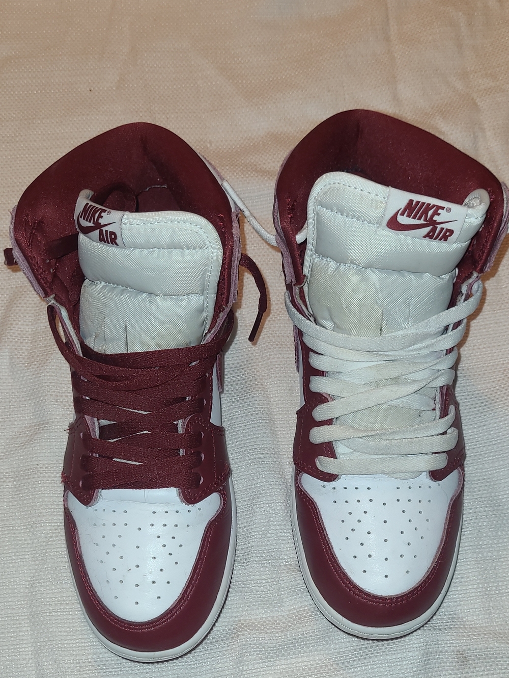 Nike Women’s High-Top Sneakers — White & Burgundy